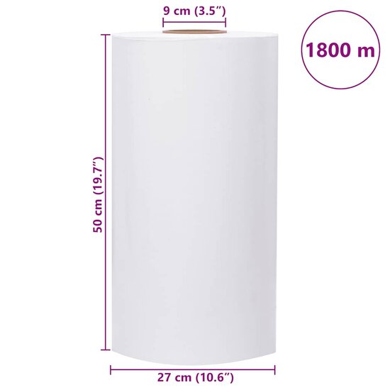 Agrarische Stretchfilm 25 &Mu;m 50 cm x 1800 m Wit