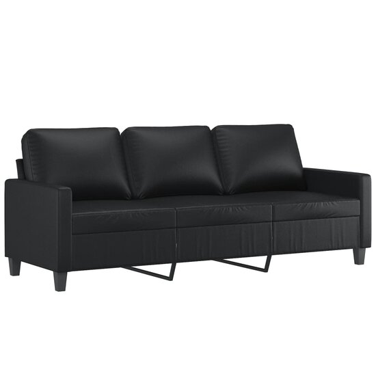 4-Delige Loungeset Met Kussens Kunstleer Zwart
