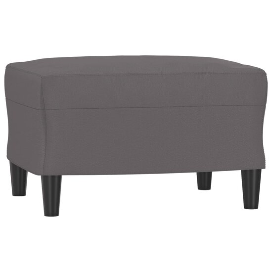 3-Delige Loungeset Met Kussens Kunstleer Grijs