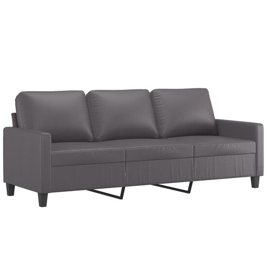 2-Delige Loungeset Kunstleer Grijs met kussens
