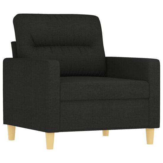 4-delige loungeset met kussens stof zwart