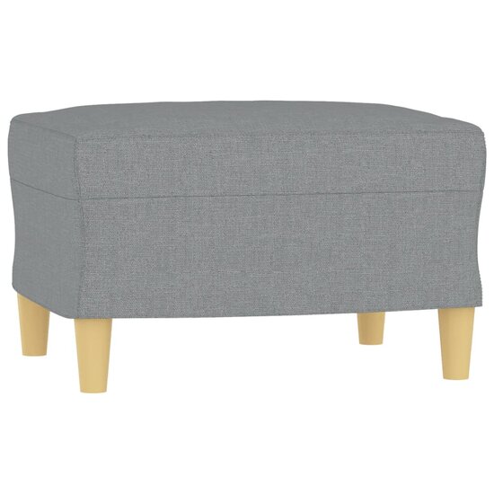 3-delige Loungeset met kussens stof lichtgrijs