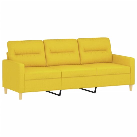 3-delige Loungeset met kussens stof lichtgeel