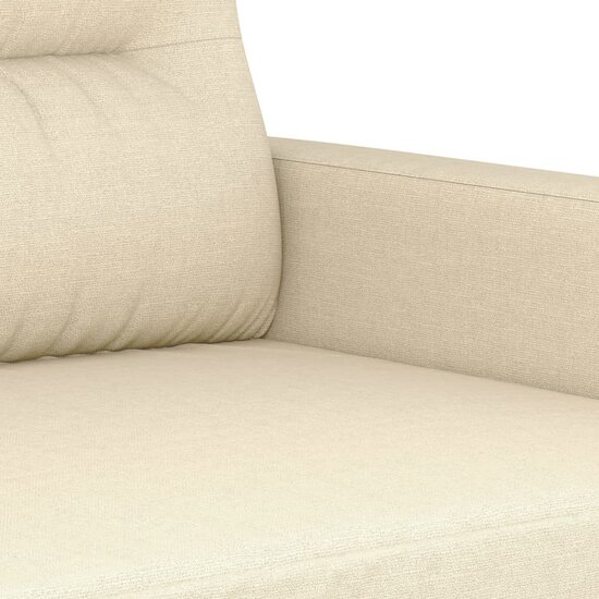 3-delige Loungeset met kussens stof cr&egrave;mekleurig
