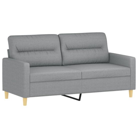 2-delige Loungeset met kussens stof lichtgrijs