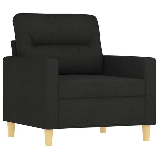 3-delige loungeset met kussens stof zwart