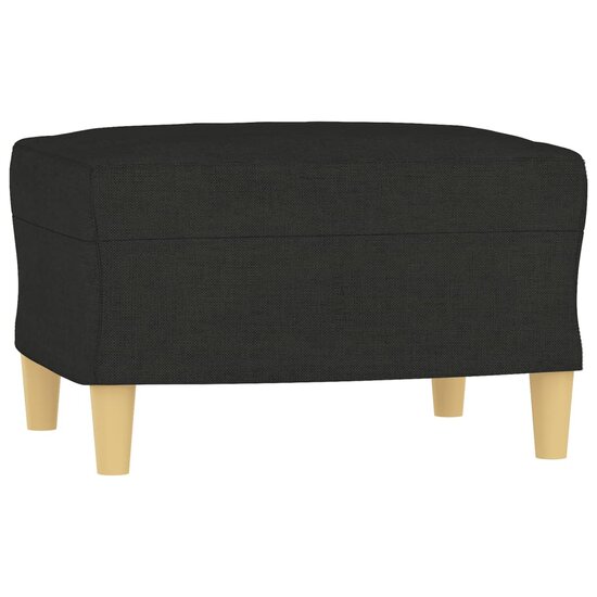 3-delige loungeset met kussens stof zwart
