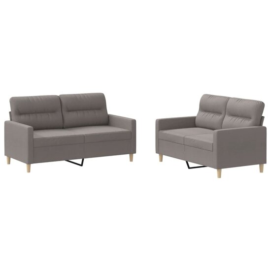 2-delige Loungeset met kussens stof taupe