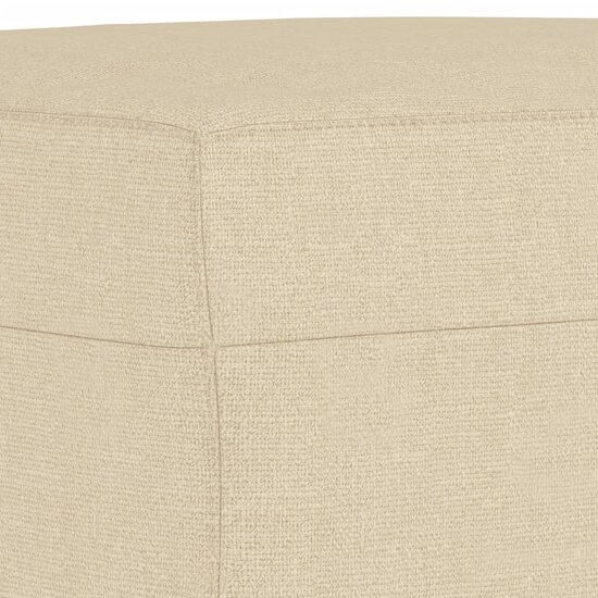 3-delige Loungeset met kussens stof cr&egrave;mekleurig