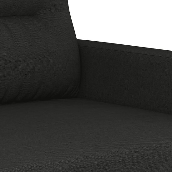 3-delige Loungeset met kussens stof zwart