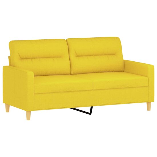 2-delige Loungeset met kussens stof lichtgeel