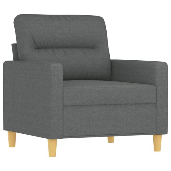 4-Delige Loungeset Met Kussens Stof Donkergrijs