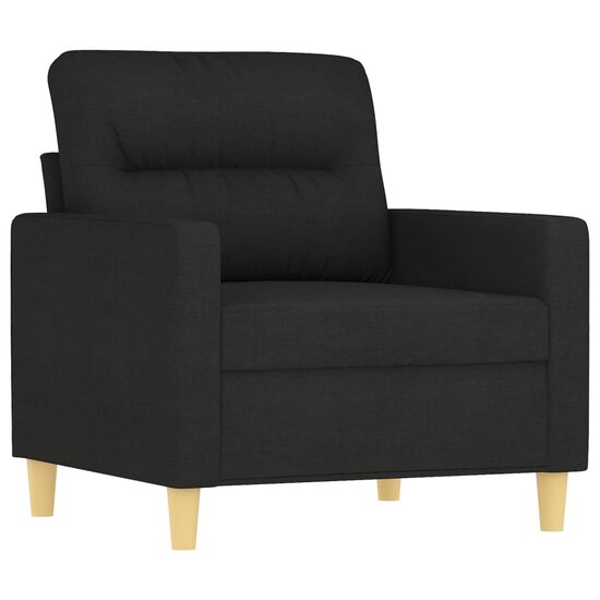 4-Delige Loungeset Met Kussens Stof Zwart