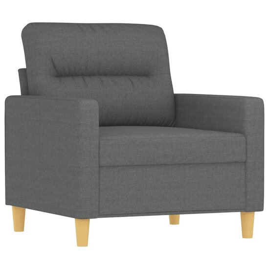 3-Delige Loungeset Stof Donkergrijs met kussens