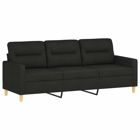 2-Delige Loungeset Stof Zwart met kussens