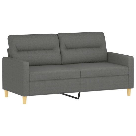 2-Delige Loungeset Stof Donkergrijs met kussens