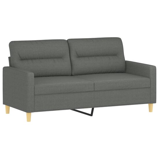 3-Delige Loungeset Met Kussens Stof Donkergrijs