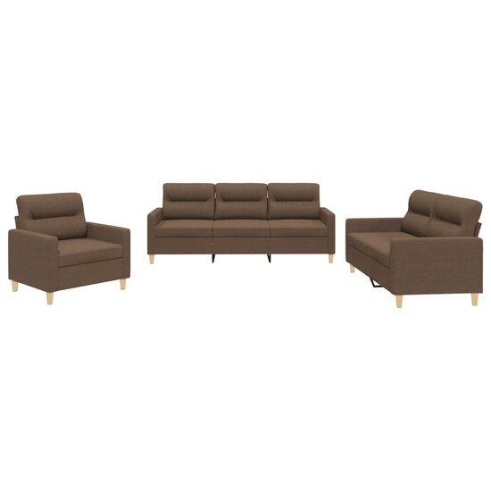 4-Delige Loungeset Stof Bruin met kussens