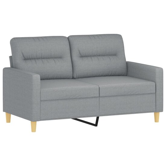2-Delige Loungeset Stof Lichtgrijs met kussens