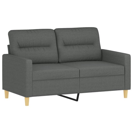 3-Delige Loungeset Met Kussens Stof Donkergrijs
