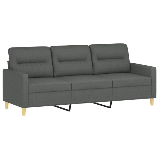 3-Delige Loungeset Met Kussens Stof Donkergrijs