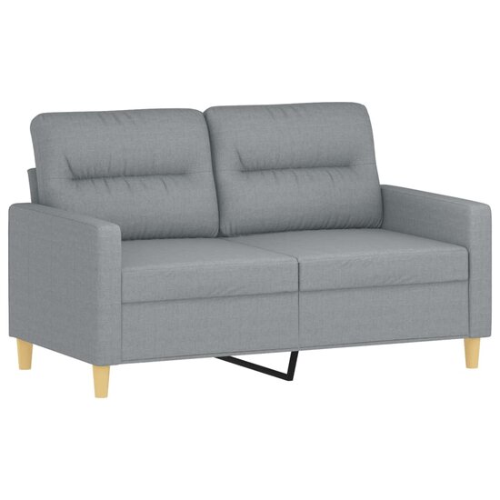 2-Delige Loungeset Stof Lichtgrijs met kussens