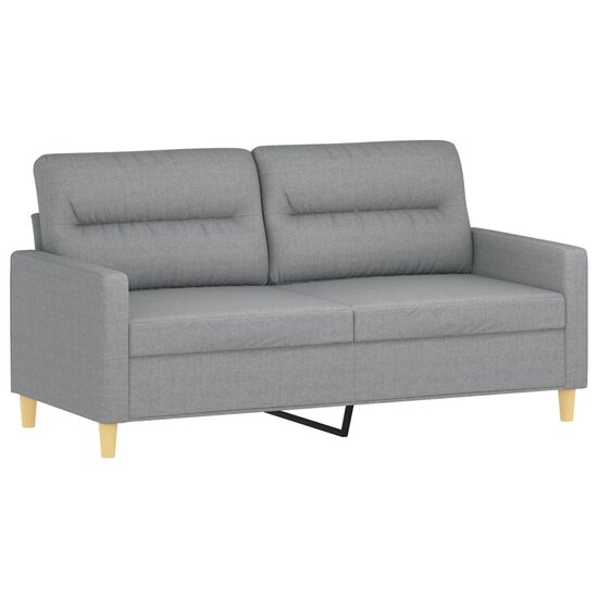 2-Delige Loungeset Stof Lichtgrijs met kussens