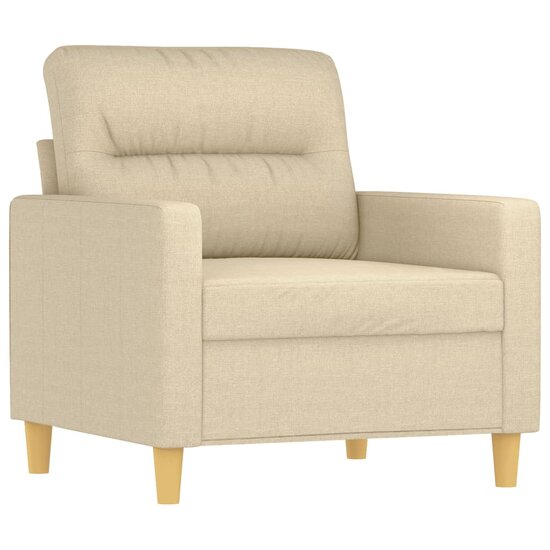 4-Delige Loungeset Met Kussens Stof Kleurig Cr&egrave;me
