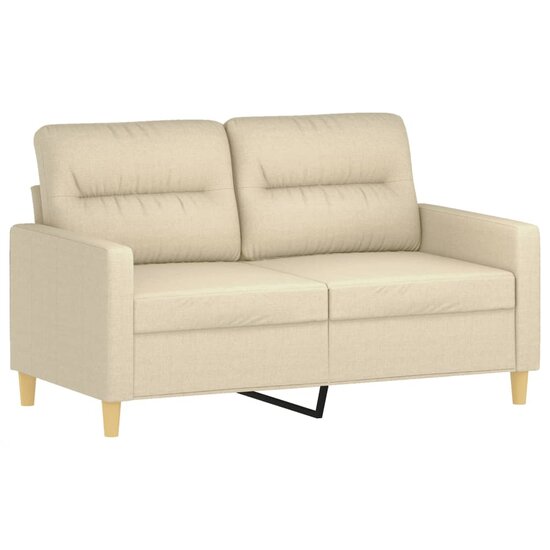 3-Delige Loungeset Met Kussens Stof Kleurig Cr&egrave;me