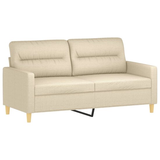 3-Delige Loungeset Met Kussens Stof Kleurig Cr&egrave;me