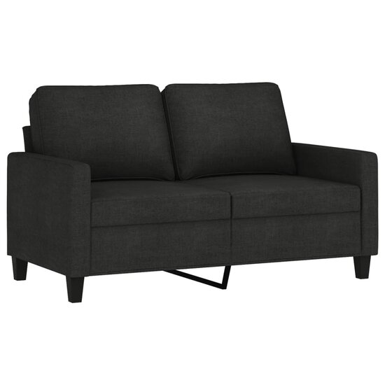 3-Delige Loungeset Met Kussens Stof Zwart