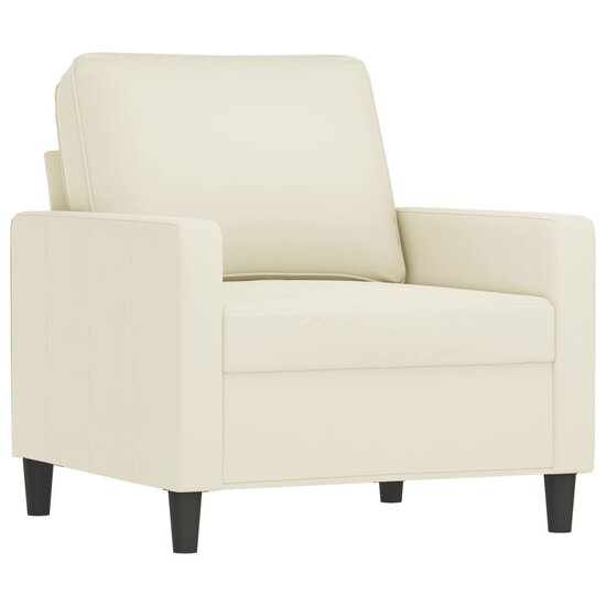 3-delige Loungeset met kussens fluweel cr&egrave;mekleurig