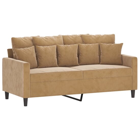 3-Delige Loungeset Met Kussens Fluweel Bruin