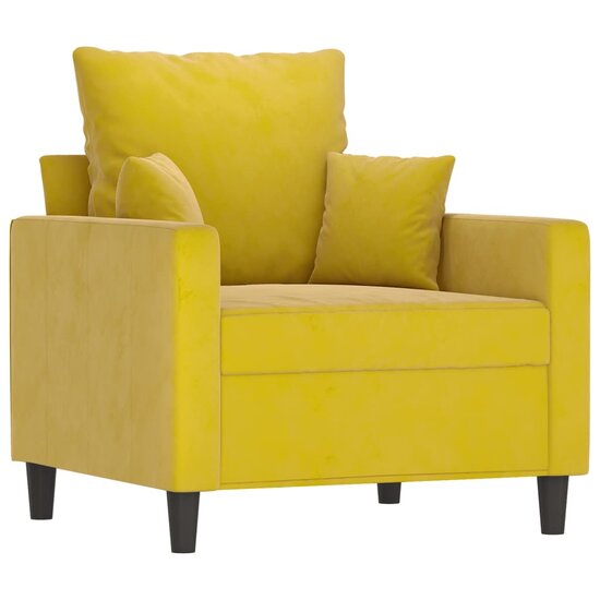 3-Delige Loungeset Fluweel Geel met kussens