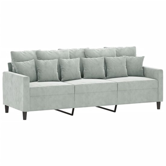 2-Delige Loungeset Fluweel Lichtgrijs met kussens