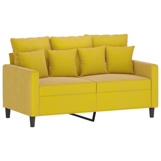 2-Delige Loungeset Fluweel Geel met kussens