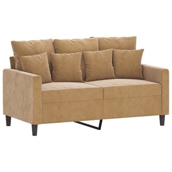 2-Delige Loungeset Fluweel Bruin met kussens
