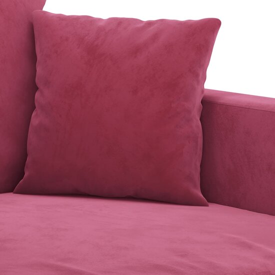 4-Delige Loungeset Met Kussens Fluweel Wijnrood