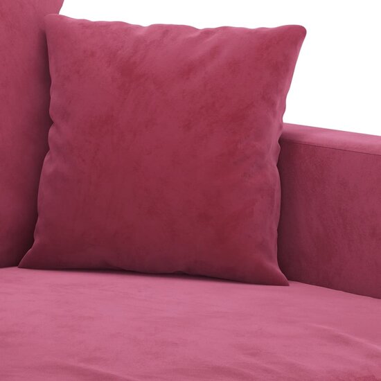2-Delige Loungeset Fluweel Wijnrood met kussens
