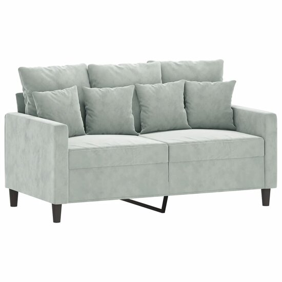 3-Delige Loungeset Met Kussens Fluweel Lichtgrijs