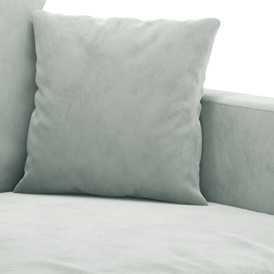 3-Delige Loungeset Met Kussens Fluweel Lichtgrijs