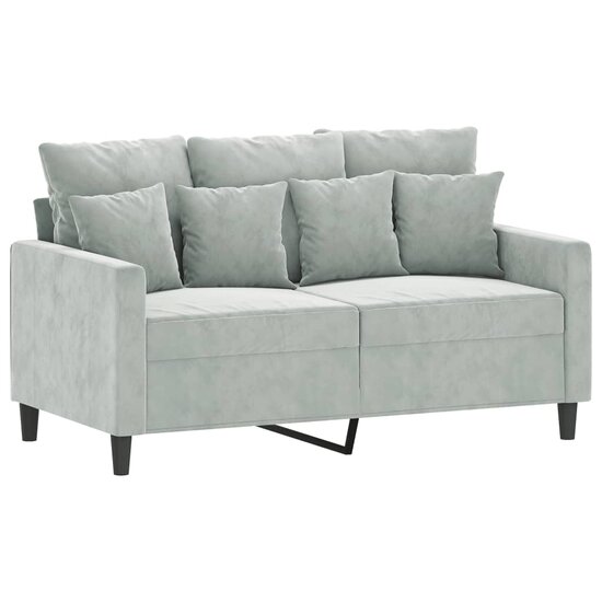 3-Delige Loungeset Fluweel Lichtgrijs met kussens