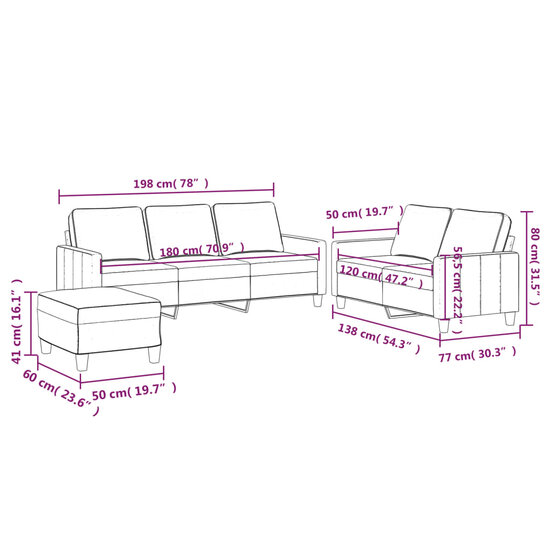 3-Delige Loungeset Met Kussens Fluweel Donkergrijs
