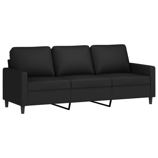 3-Delige Loungeset Fluweel Zwart met kussens