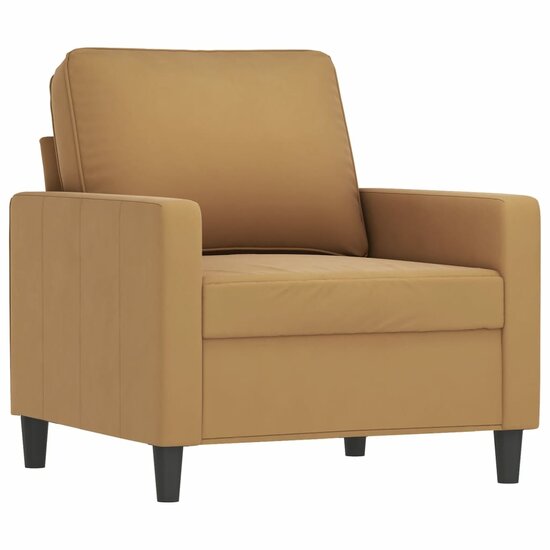 3-Delige Loungeset Fluweel Bruin met kussens