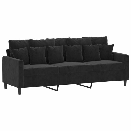 4-Delige Loungeset Met Kussens Fluweel Zwart