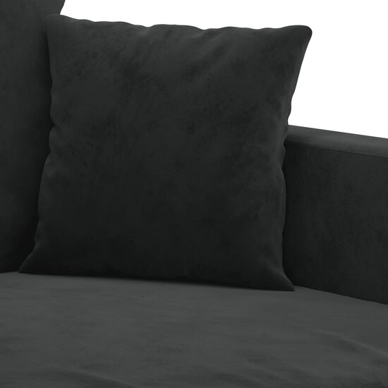 2-Delige Loungeset Fluweel Zwart met kussens