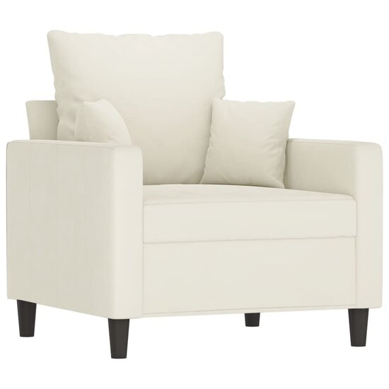 3-Delige Loungeset Fluweel Kleurig Cr&egrave;me met kussens