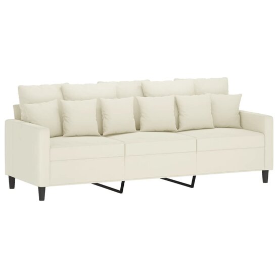 3-Delige Loungeset Fluweel Kleurig Cr&egrave;me met kussens