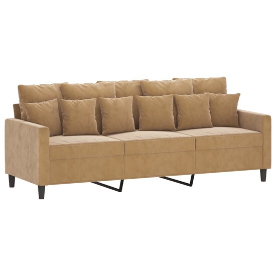 2-Delige Loungeset Fluweel Bruin met kussens